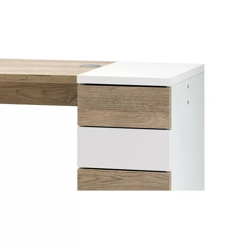 NAILS TABLE with double shelf in oak