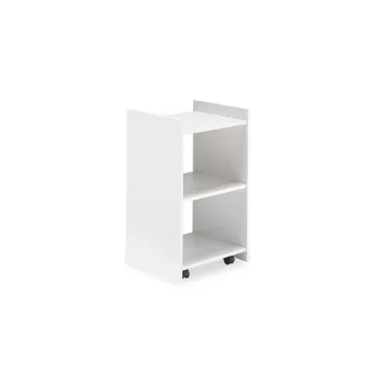 Carrello in Legno Bianco con Ruote Piroettanti