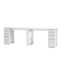 NAILS TABLE with double shelf in oak